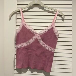 BDG Pink Lace Trim Chemise